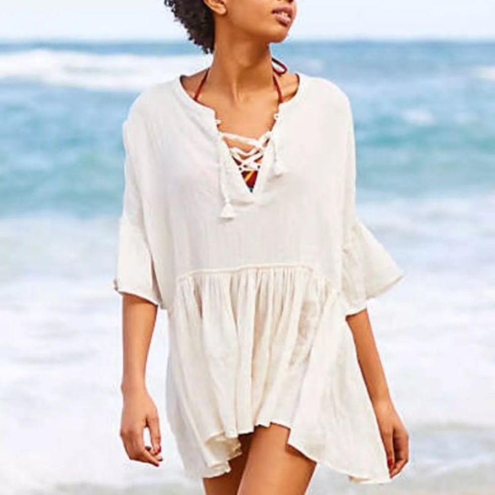 NWT Aerie Lace Up Poncho/Swim Coverup